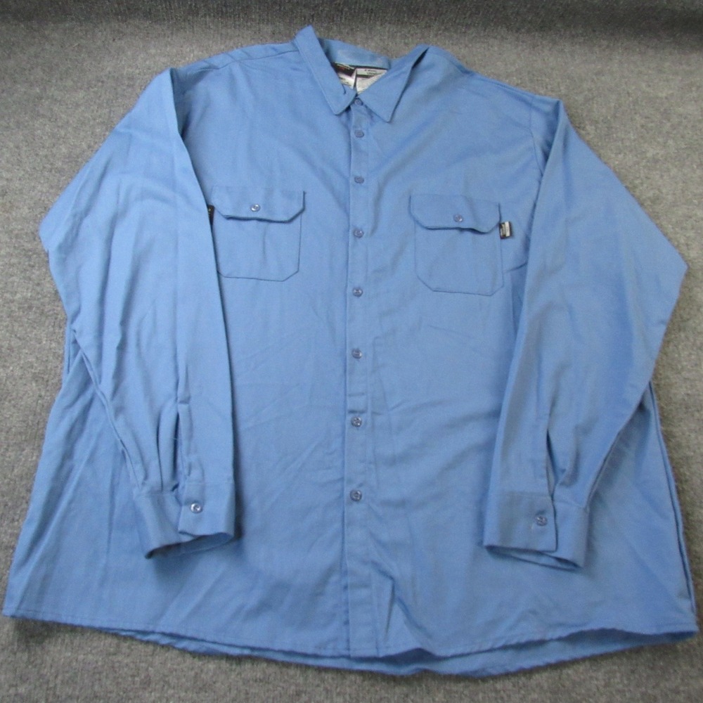 Steelguard Flame Resistant Shirt Mens 5XL Blue‎ Westex UltraSoft CAT2 Workwear